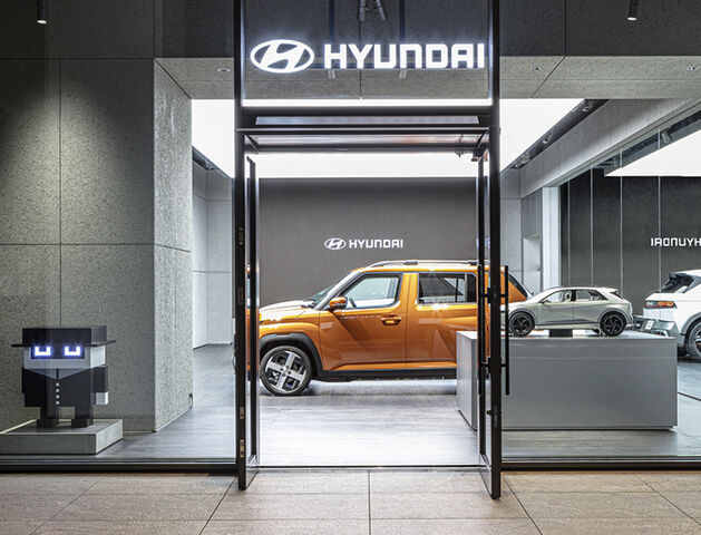 本社ビル1FにあるHyundai直営ショールーム