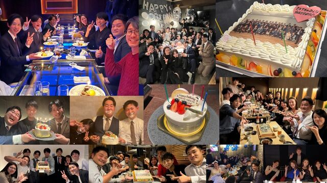 社内イベントのバースディ会です！社員一人一人に対して社長から直接お祝いしていただける機会ってなかなかないですよね！