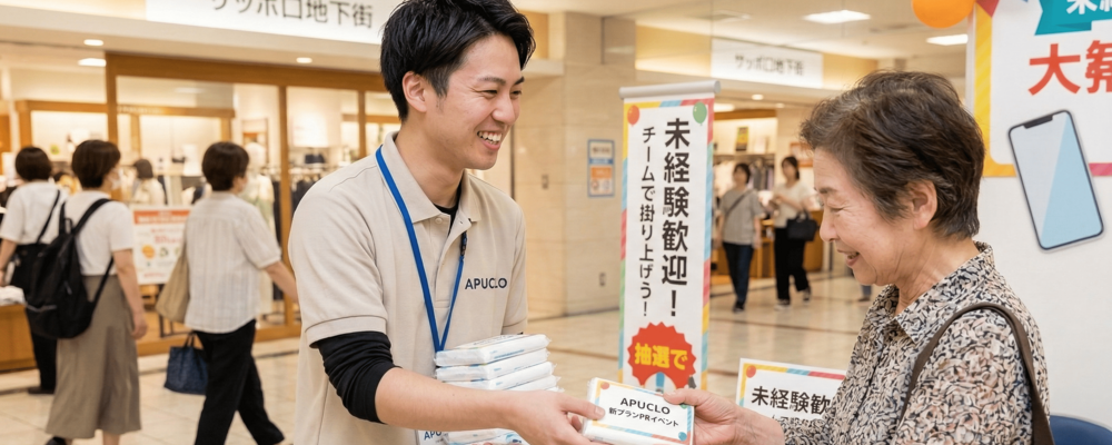 【アルバイト】ショッピングモールPRイベント販売スタッフ ｜ 札幌支社 | 株式会社アプクロ