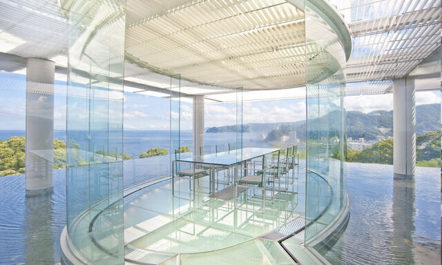 ATAMI海峯楼、水との共生をテーマにした世界的建築家 隈研吾氏の手がけたアートホテルです