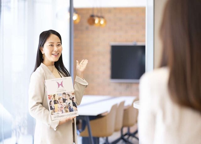 オープンキャンパスの風景。出会った高校生が入学し、成長して卒業していく姿を見届けられることが大きな魅力です。