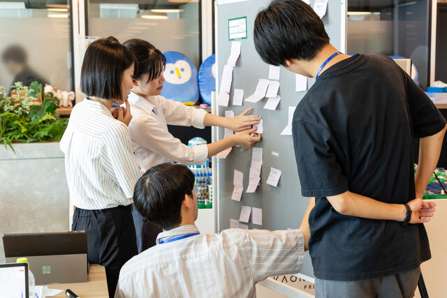 学生のアイディア出し中の様子です