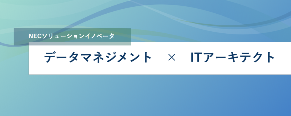 [EP11]データマネジメントシステムのITアーキテクト | NECソリューションイノベータ株式会社