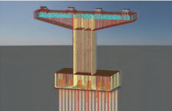 橋脚の３Ｄ配筋図