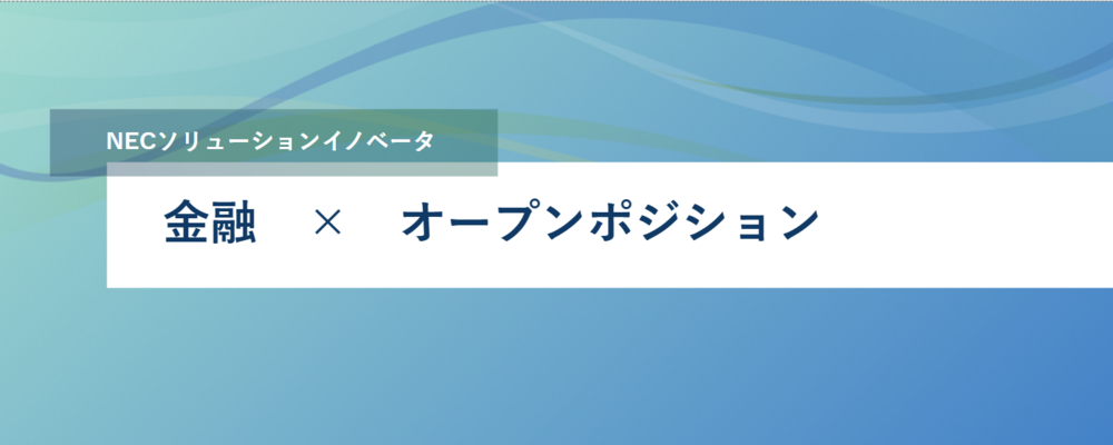 [EP55]＜金融事業部／オープンポジション／インフラエンジニア＞基盤及びDX基盤構築におけるリーダー募集 | NECソリューションイノベータ株式会社